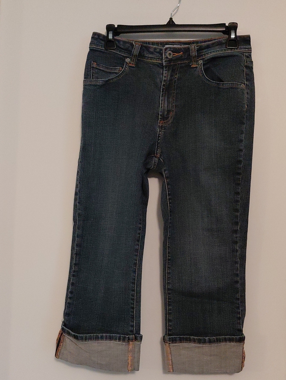 Chico's PLATINUM Zodiak Crop. Blue Cuffed Jean, Chico's Size 0. Perfect Cond.